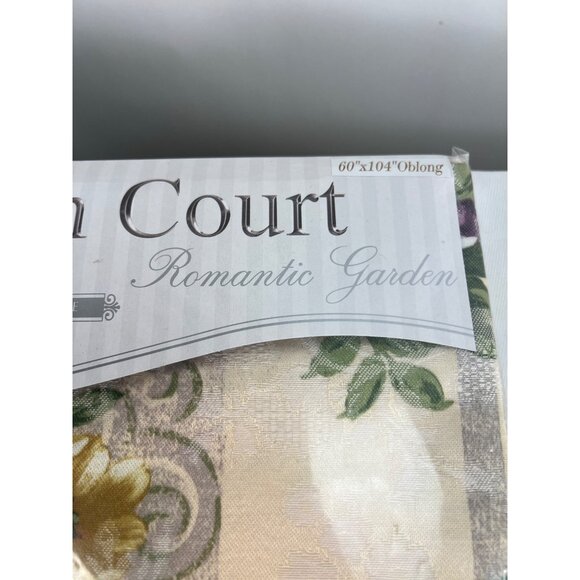 Wilton Court Romantic Garden Oblong Tablecloth 60" X 104" Floral Polyester Cotto - Picture 2 of 3
